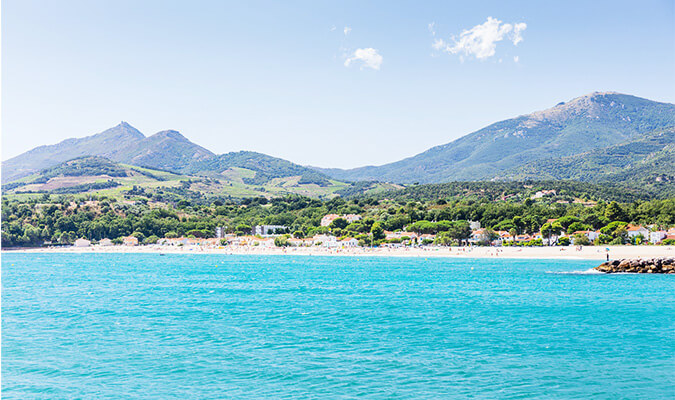 les plages d'Argeles vues de la mer